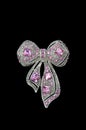 Pink bow vintage brooch