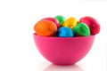 Pink bowl easter eggs