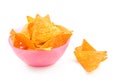Pink bowl with Tortilla chips
