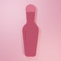 Pink Bowling pin icon isolated on pink background. Minimalism concept. 3D render illustration Royalty Free Stock Photo