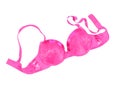 Pink bra isolated on white Royalty Free Stock Photo