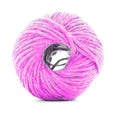 Pink braided skein, sewing yarn roll isolated on white background Royalty Free Stock Photo