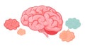 Pink Brain Cloud Thought Bubble Vector Art, vector design Generative AI Royalty Free Stock Photo
