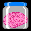 Pink brain in glass jar