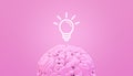 Pink brain idea 3d rendering