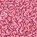 Pink brain wallpaper. Medicine and science  repetitive background. Seamless pattern with the human neural system Royalty Free Stock Photo