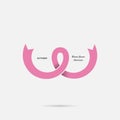 Pink Breast,Bosom,or Chest icon.Breast Cancer October Awareness