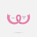 Pink Breast,Bosom,or Chest icon.Breast Cancer October Awareness