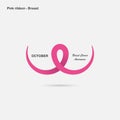 Pink Breast,Bosom,or Chest icon.Breast Cancer October Awareness