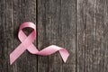 Pink breast cancer ribbon. Breast cancer symbol
