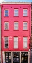 Pink Brick Building in New Orleans, Louisiana Bourbon Street Royalty Free Stock Photo