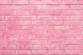 Pink brick wall background. Rose texture facade, bright colored.