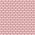 Pink brick wall background. Seamless repeating pattern. Vector illustration. Royalty Free Stock Photo