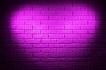 Pink brick wall with heart shape light effect and shadow, abstract background photo Royalty Free Stock Photo