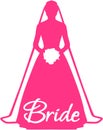 Pink bride with word