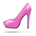 Pink bright modern high heels pump woman shoes Royalty Free Stock Photo