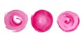 Pink bright watercolor beautiful vector round spots, design for beauty fashion lipstick cosmetics nail polish.