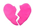 Pink broken heart shape plasticine clay