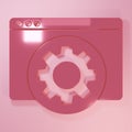 Pink Browser setting icon isolated on pink background. Adjusting, service, maintenance, repair, fixing. Minimalism Royalty Free Stock Photo