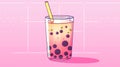 Pink bubble tea illustration