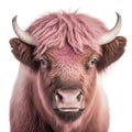 Pink buffalo on white