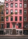 Pink building in the East Village, Manhattan, New York