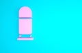 Pink Bullet icon isolated on blue background. Minimalism concept. 3d illustration 3D render