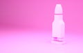 Pink Bullet icon isolated on pink background. Minimalism concept. 3d illustration 3D render