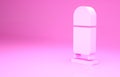 Pink Bullet icon isolated on pink background. Minimalism concept. 3d illustration 3D render