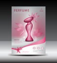 Pink Business brochure flyer perfume in A4 size, Magazine Ads template