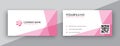 Pink business card design. modern double sided business card design concept , clean and modern style