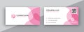 Abstract pink business card design. modern double sided business card design concept , clean and modern style