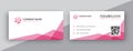 Pink business card design. modern double sided business card design concept , clean and modern style