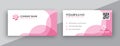 Pink business card design. modern double sided business card design concept , clean and modern style