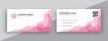 Pink business card design. modern double sided business card design concept , clean and modern style