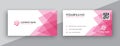 Pink business card design. modern double sided business card design concept , clean and modern style