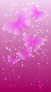 Pink Butterflies Vertical Wallpaper Phone Screensaver