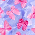 Pink Butterfly. Abstract seamless pattern. graphic design wallpaper, paper or background. Illustration print Royalty Free Stock Photo
