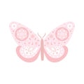 Pink butterfly clip art, hand drawn