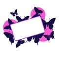 Pink butterfly frame