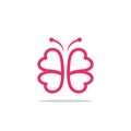 Pink Butterfly Heart Wing Logo Template Illustration Design. Vector EPS 10 Royalty Free Stock Photo