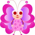 Pink Butterfly Illustration, Butterfly Cartoon