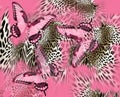 Pink butterfly leopard skin