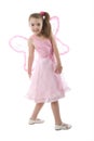 Pink Butterfly Little Girl. Royalty Free Stock Photo