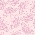 Pink butterfly seamless vector repeat pattern design Royalty Free Stock Photo