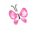 Pink butterfly simple illustration Royalty Free Stock Photo