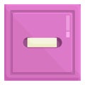 Pink button icon cartoon . Tailor plastic tool