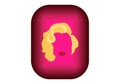 Pink Button Marilyn Monroe portrait isolated