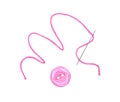 Pink button and thread the needle Royalty Free Stock Photo