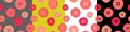 Pink buttons on different background seamless pattern